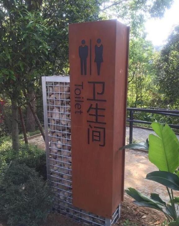 城中锈钢板标识牌